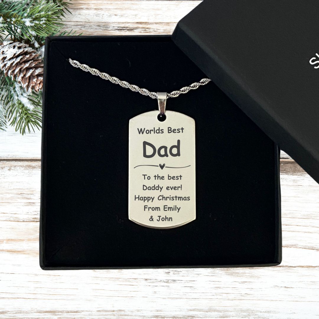 Personalised Men's Christmas Dog Tag Necklace