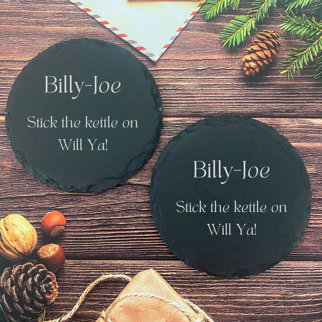 Personalised Slate Coasters With Any Name & Any Message