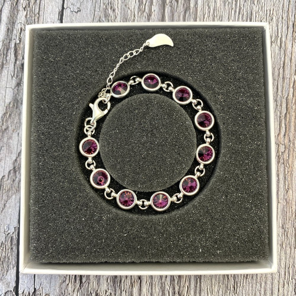 February Birthstone Bracelet With Crystals