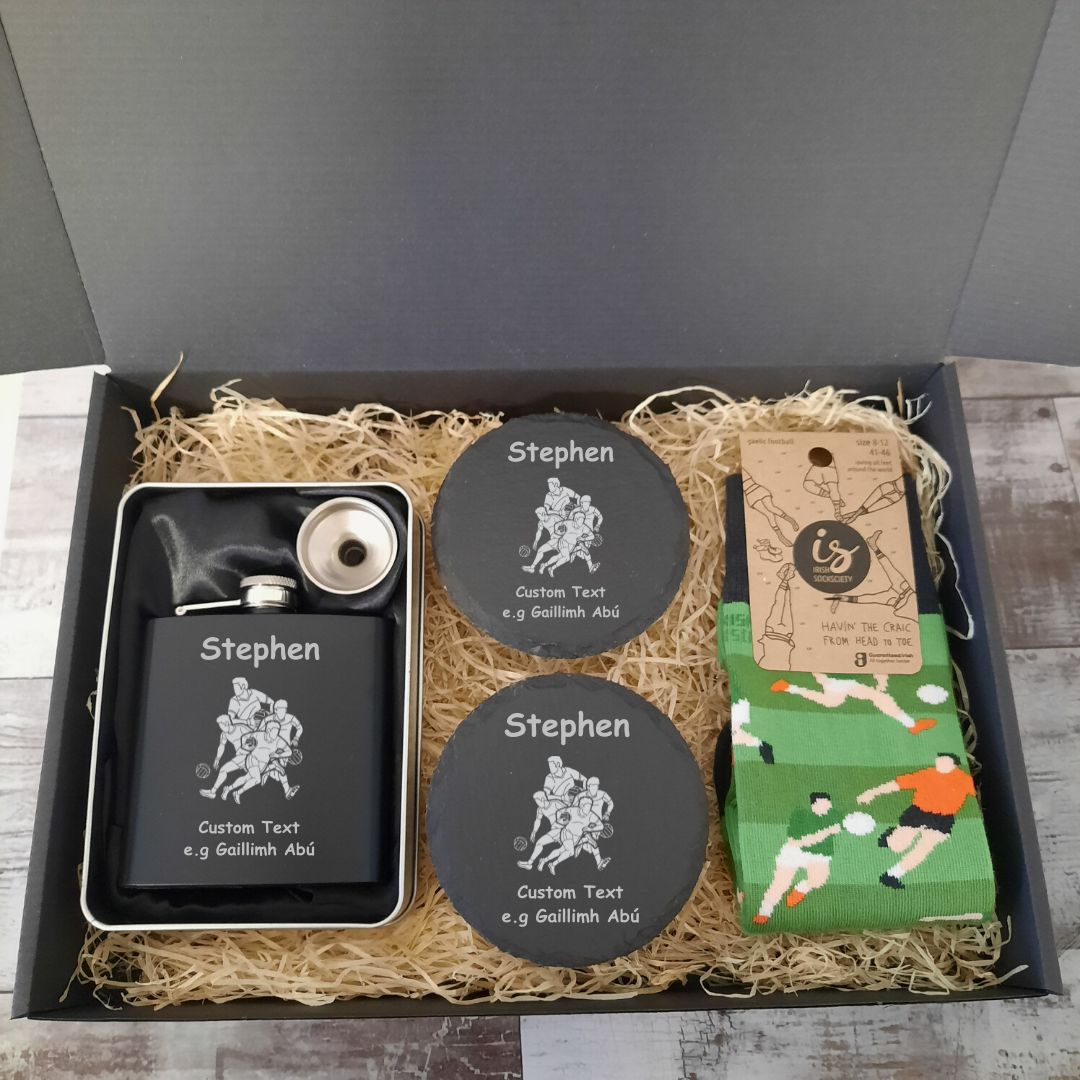 Personalised Men's Gaelic Football Gift Box - Custom Name & Message