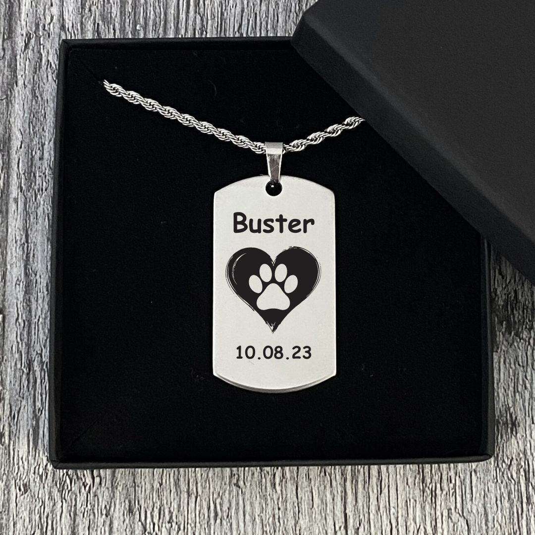 Personalised Dog Tag Gift Necklace For Dog Owner