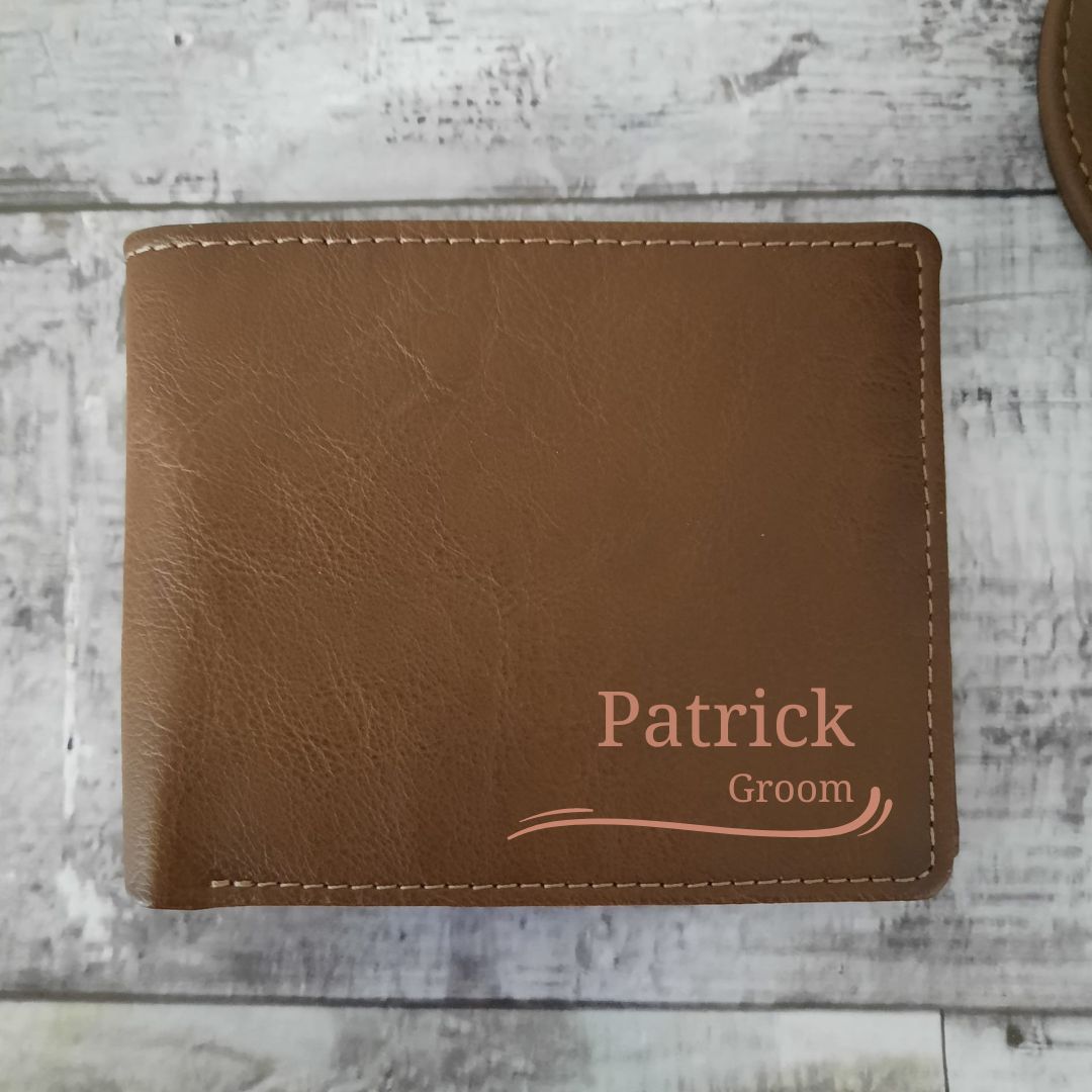 Groomsman & Best Man Wallet - Personalised With Name & Role