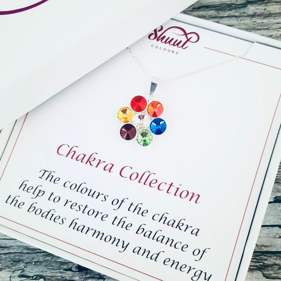 Chakra Necklace - Sterling Silver With 7 Chakra Inspired Crystals