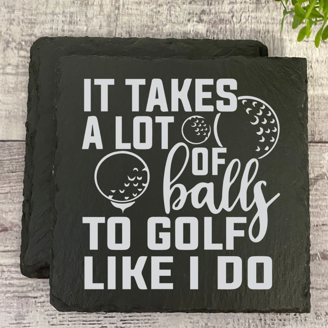Golf Coasters Gift With Graphic & Funny Saying