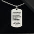 Fathers Day Dog Tag Necklace - Personalised Fathers Day Present