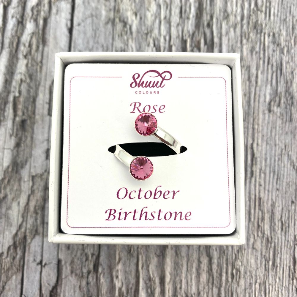 October Birthstone Ring - Sterling Silver