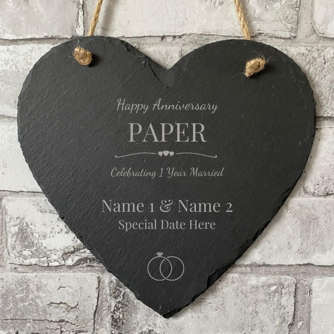 Personalised Slate Anniversary Gift - All Years Available
