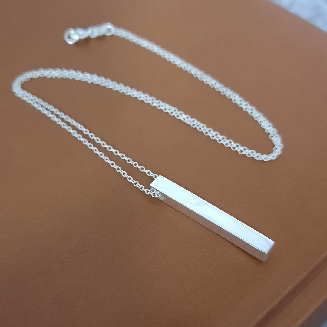 Personalised Bar Necklace With Name - 925 Sterling Silver