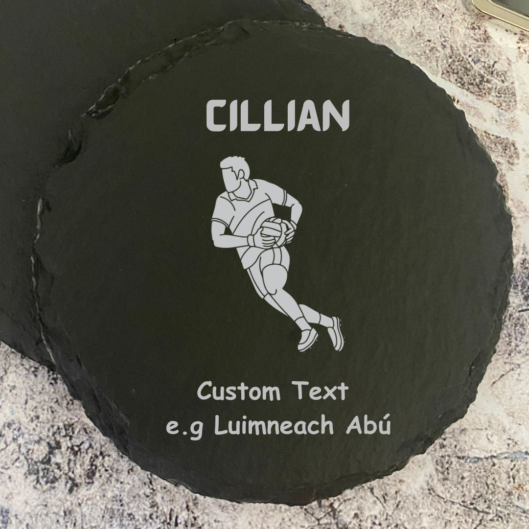 Personalised Gaelic Football Coaster Gift - Custom Name & Message
