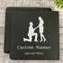 Personalised Engagement Coaster Gift Set In Custom Engraved Keepsake Tin Gift Box