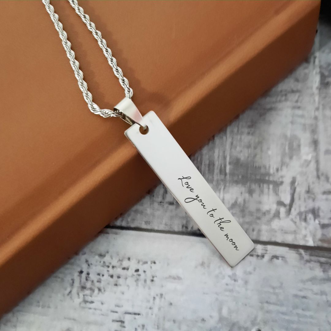 Personalised Necklace Bar With Any Name or Text