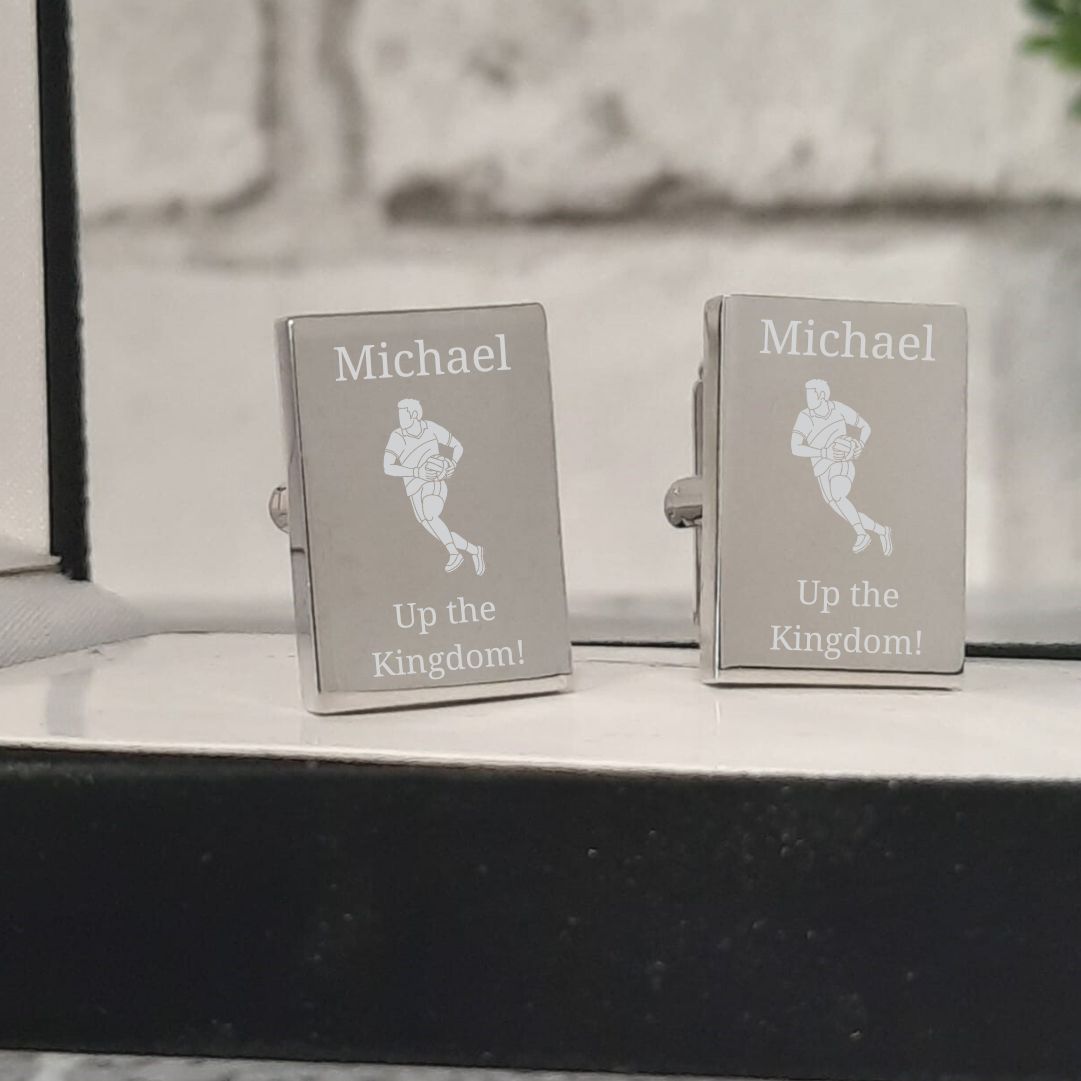 Personalised Gaelic Football Cufflinks With Name, Date / Text