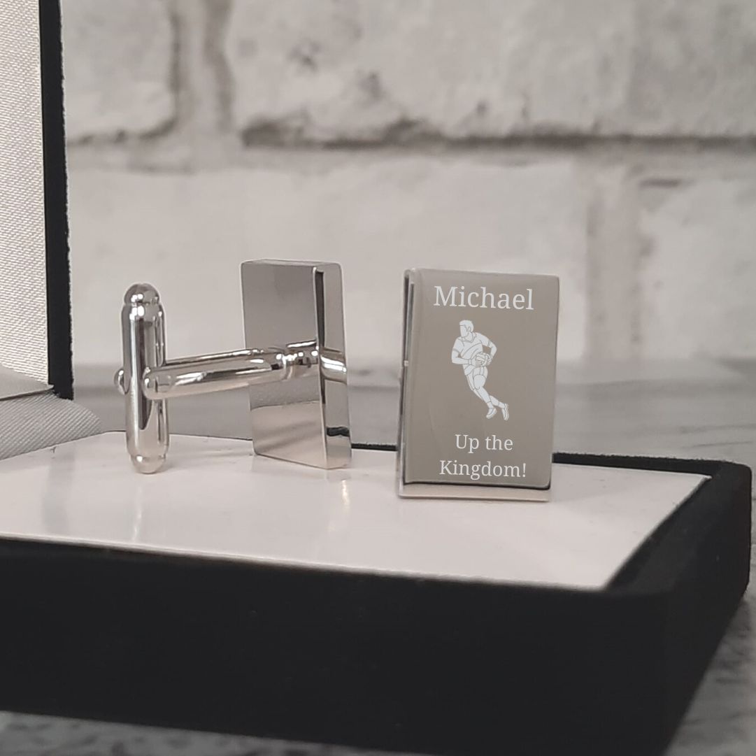 Personalised Gaelic Football Cufflinks With Name, Date / Text