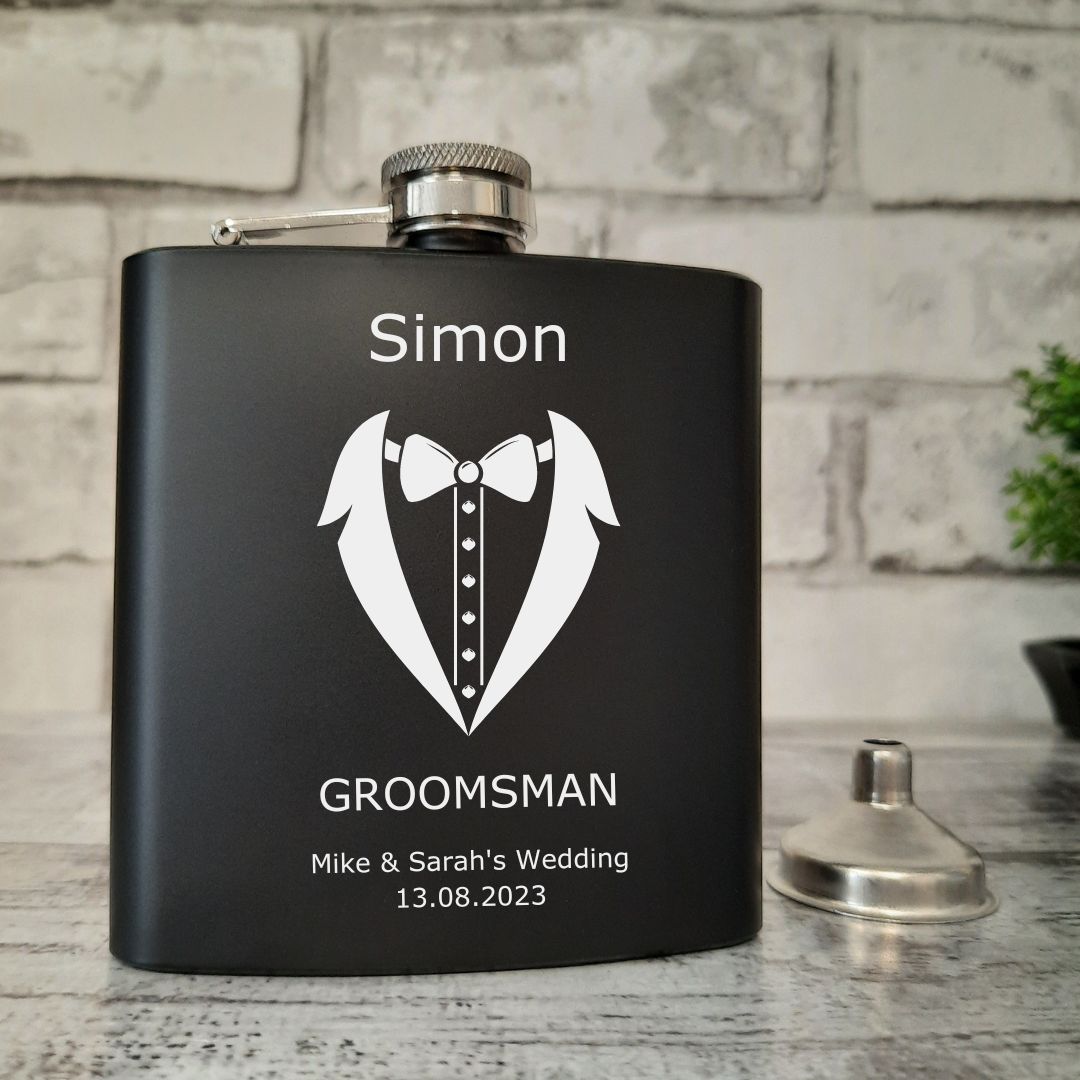 Personalised Groomsmen & Best Man Hip Flask