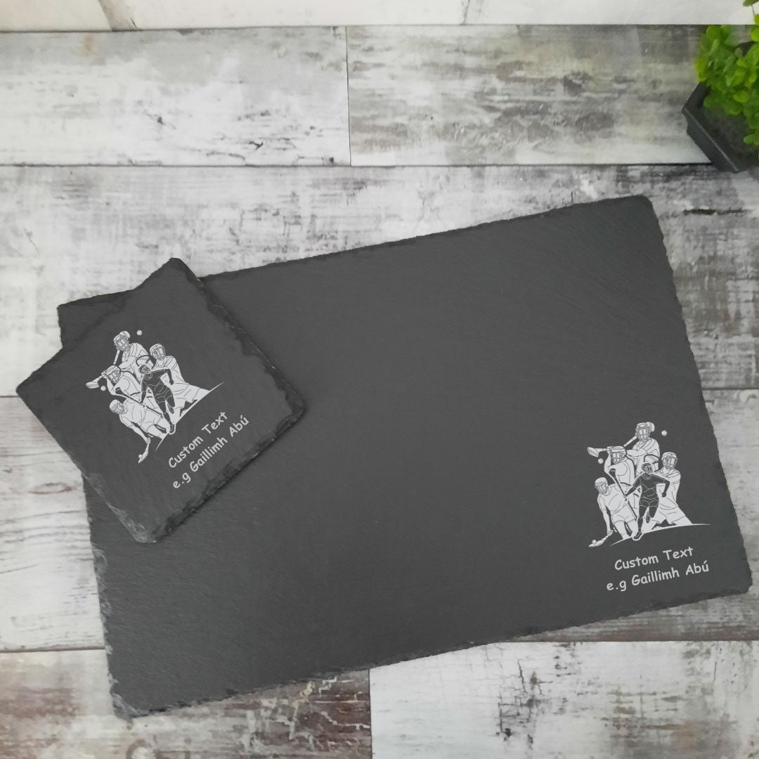 Personalised Hurling Placemat & Coaster Gift Set - Available In Set of 2, 4 or 6