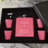Personalised Ladies Pink Hip Flask Set - Add Any Name & Optional Message