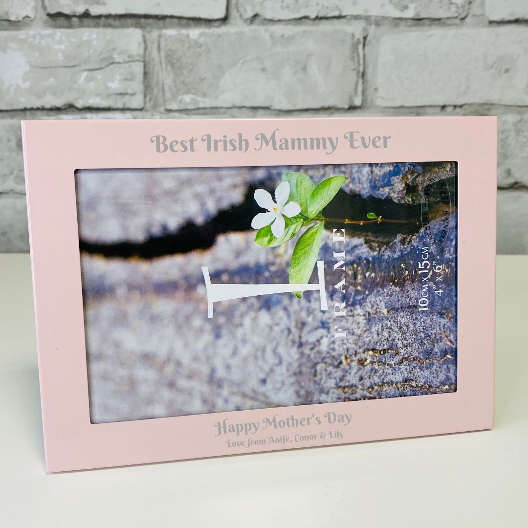 Personalised Pink Mother's Day Photo Frame - Portrait or Landscape