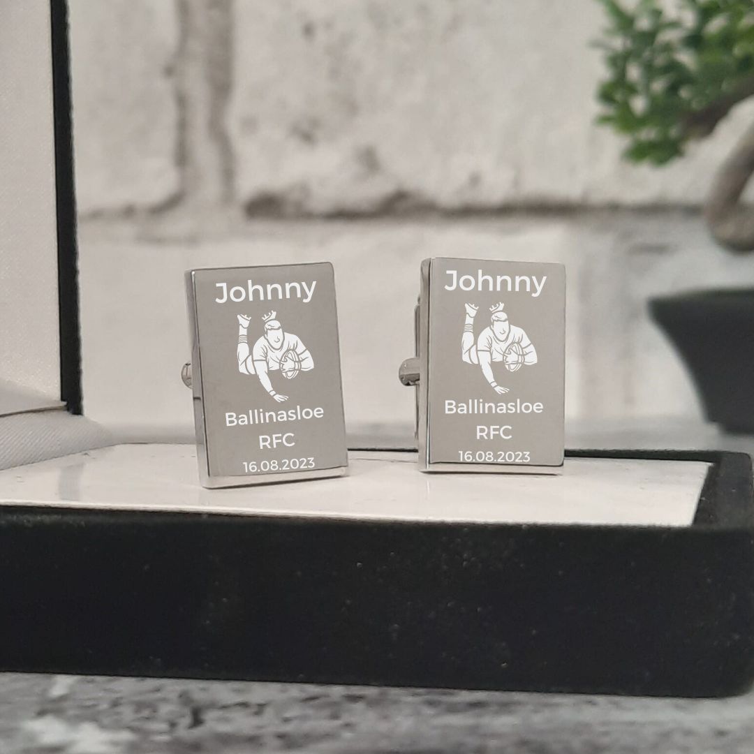 Rugby Gift Cufflinks - 2 Rugby Graphic Styles To Choose From