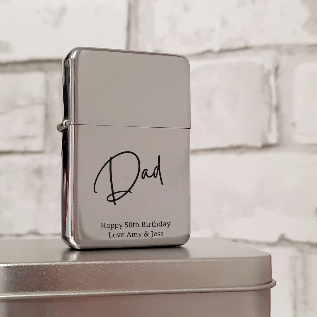 Personalised Silver Lighter - Engraved With Name & Any Text