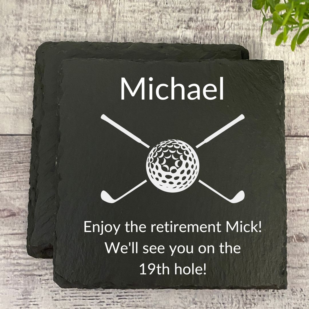 Golf Coasters Personalised With Name & Message