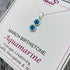 March Birthstone Pendant Necklace with Aquamarine Swarovski Crystals