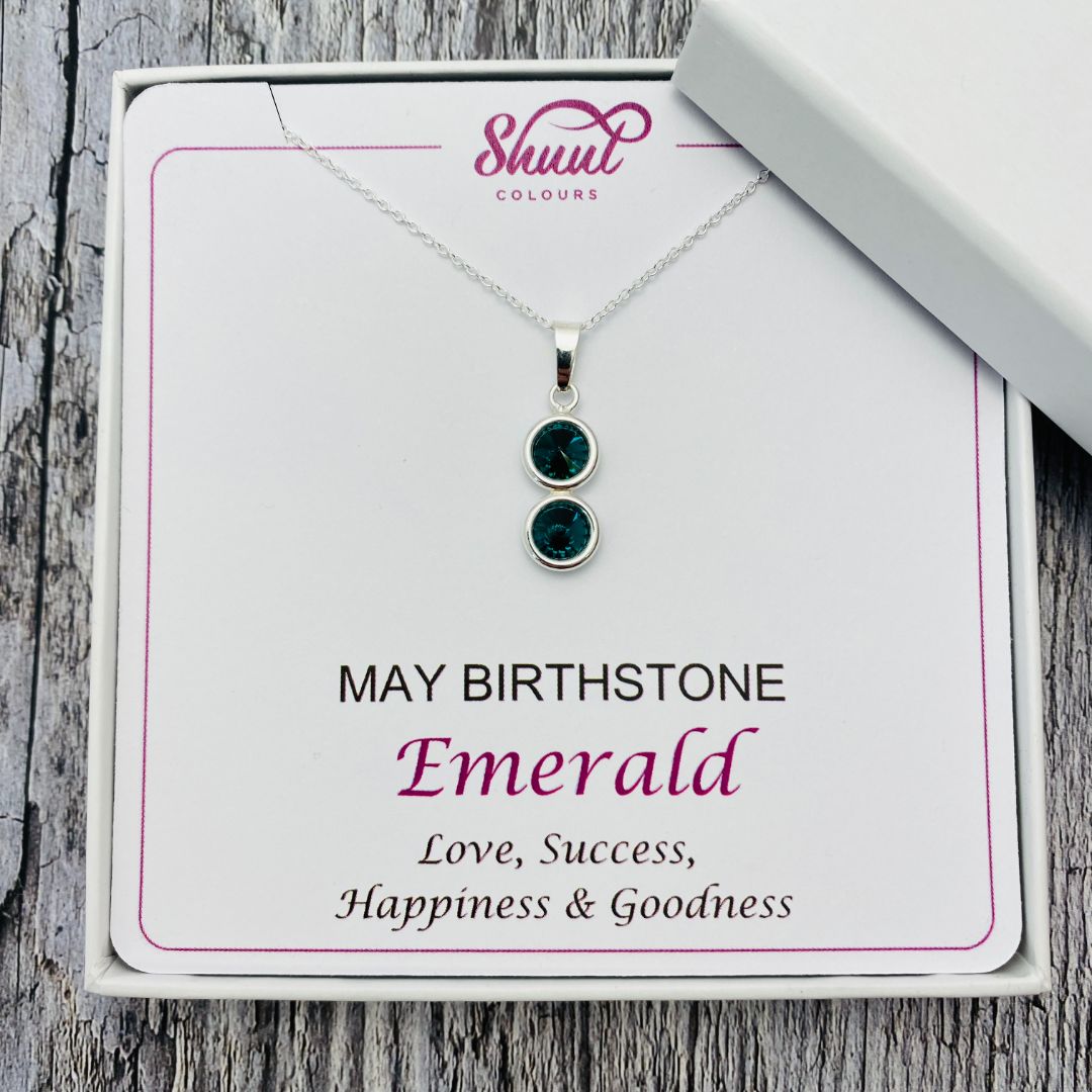 Birthstone Necklace Pendant with Swarovski Crystals - All Months Available