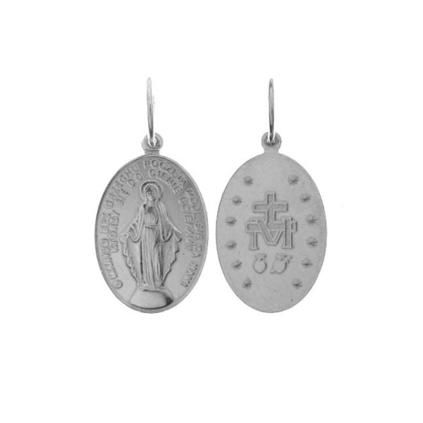 Ladies Miraculous Medal Necklace of Our Lady - Sterling Silver