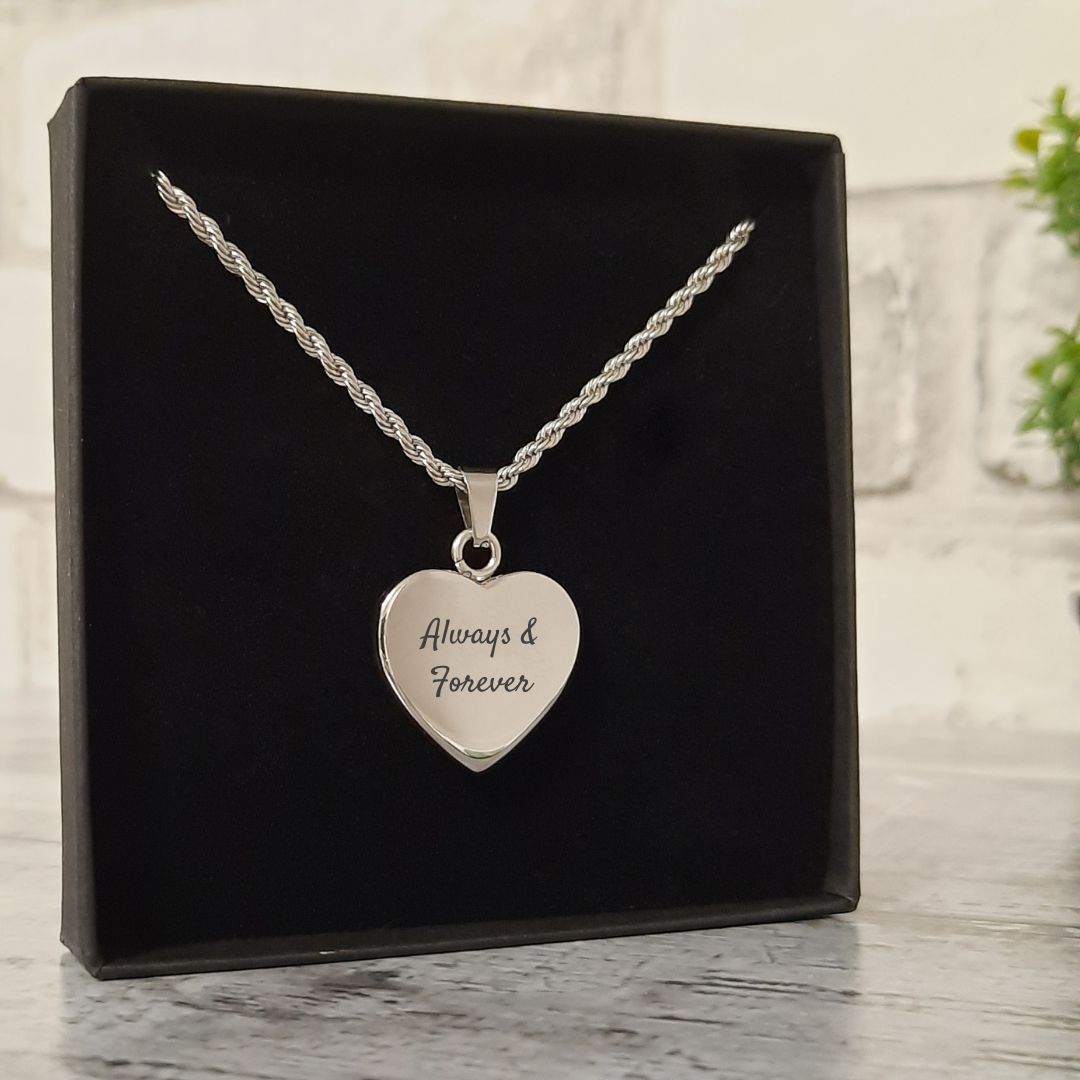 Personalised Heart Necklace Pendant - Various Options Available