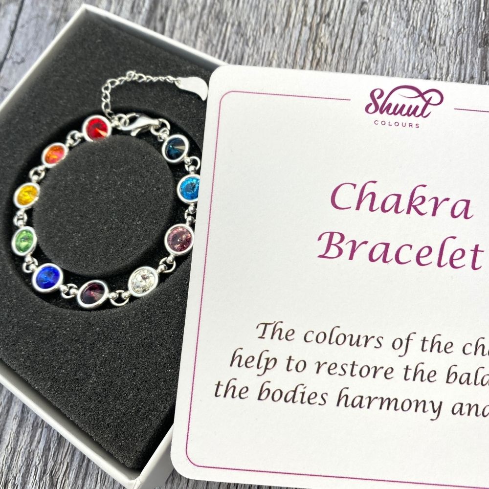 Chakra Bracelet - Sterling Silver With Crystals