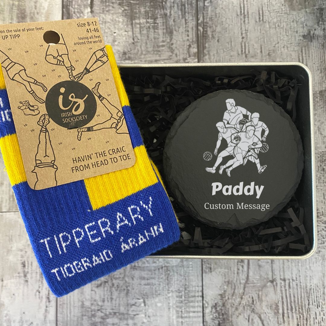 Tipperary Hurling or Football Gift Set - Engraved Tin Box