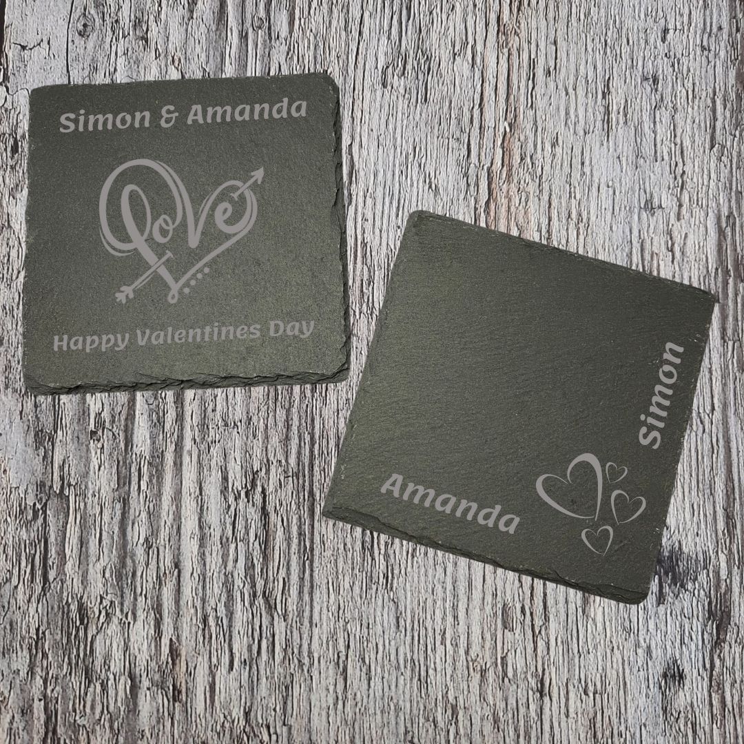 Valentines Day Gift Coasters - Personalised