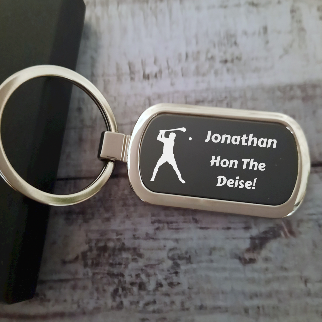 Personalised Hurling Keyring With Name & Text